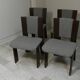 Wood and tweed chairs by Acerbis International, Italy, 1980s, set of 4.