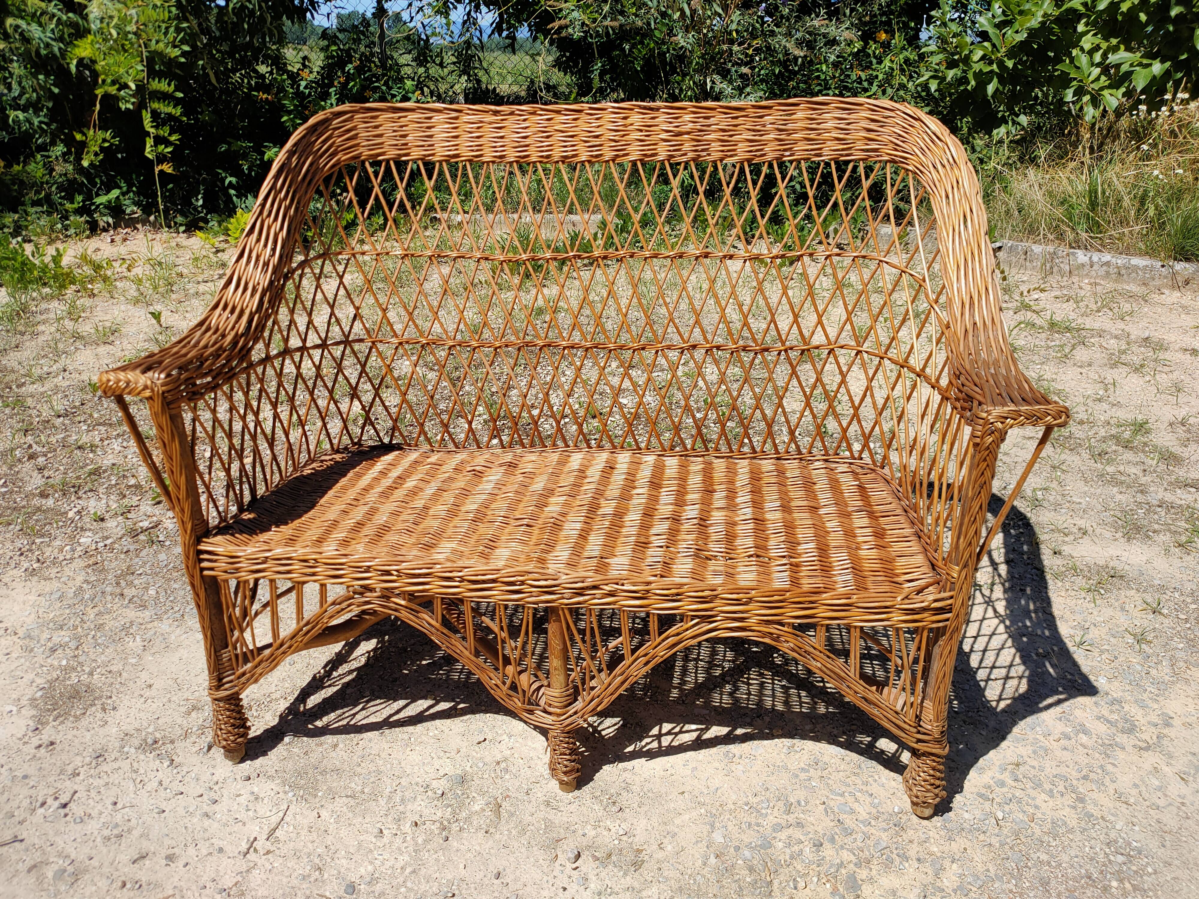 Rattan bench