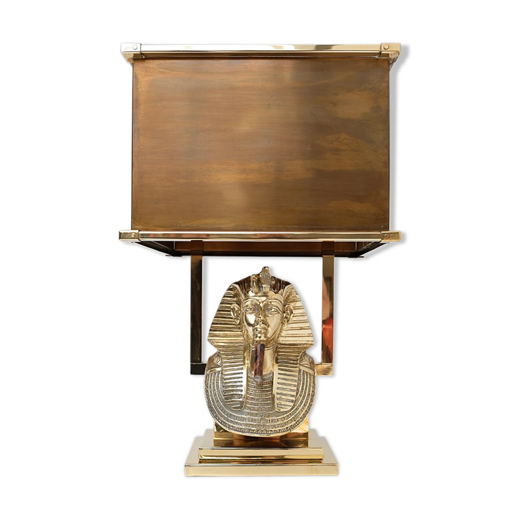 Lampe De Table En Laiton Massif – Femme Avec Violon Et Abat-jour