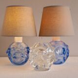 Mid-Century Modern Table Lamps in Blue by Börne Augustsson for Åseda Sweden