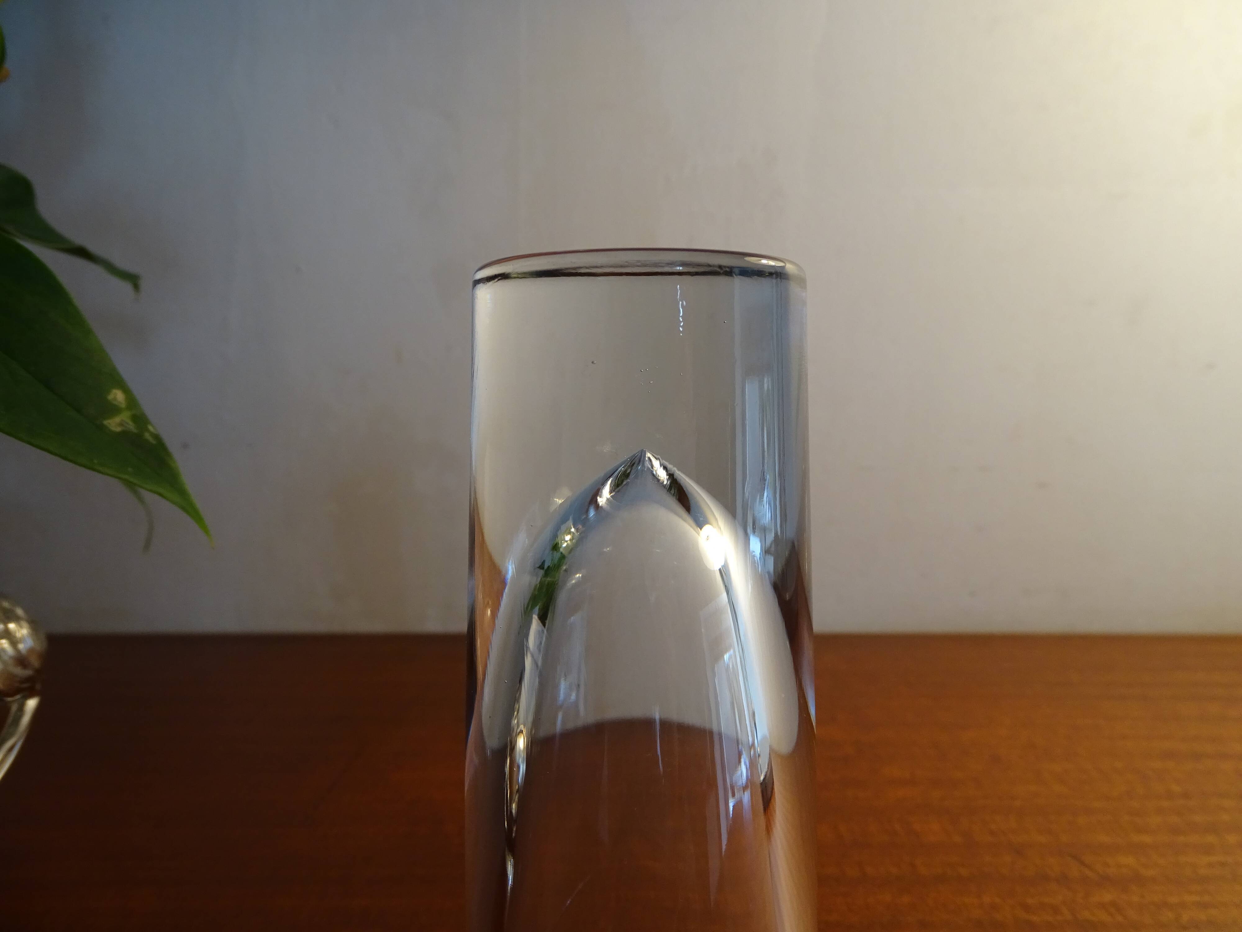 4 high glasses Heavy bullet glass Carlo Moretti Italy 1980 signed