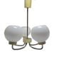 Vintage pendant light in brass and glass, Poland, 1970s
