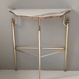 Console en laiton et marbre rose portugais, Italie