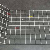 White minimalist string coat rack, modern mid-century, 1960s.