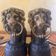 Fireplace - 1900-1910 pair of cast iron andirons