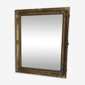 Antique stucco and wood mirror 50x62cm