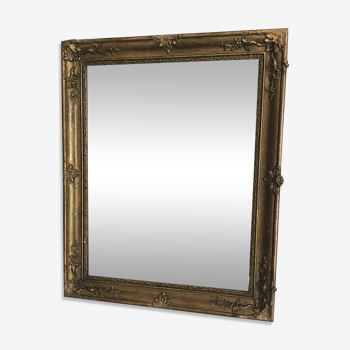 Miroir ancien en stuc et bois 50x62cm