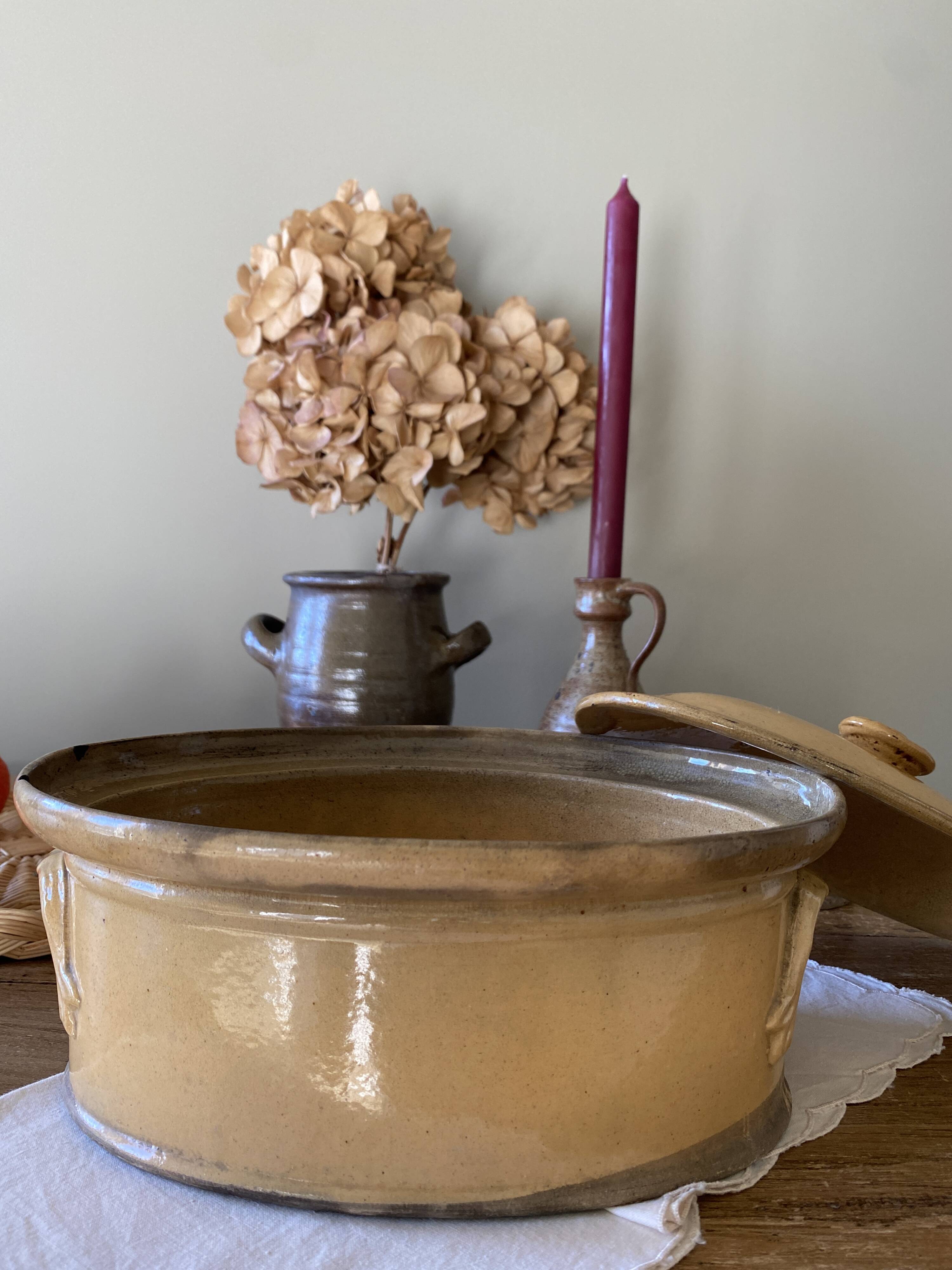 Antique glazed earthenware terrine