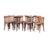 Lot de 8 chaises bistrot mélangées années 50
