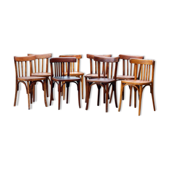 Set of 8 mixed Bistro 50's chairs