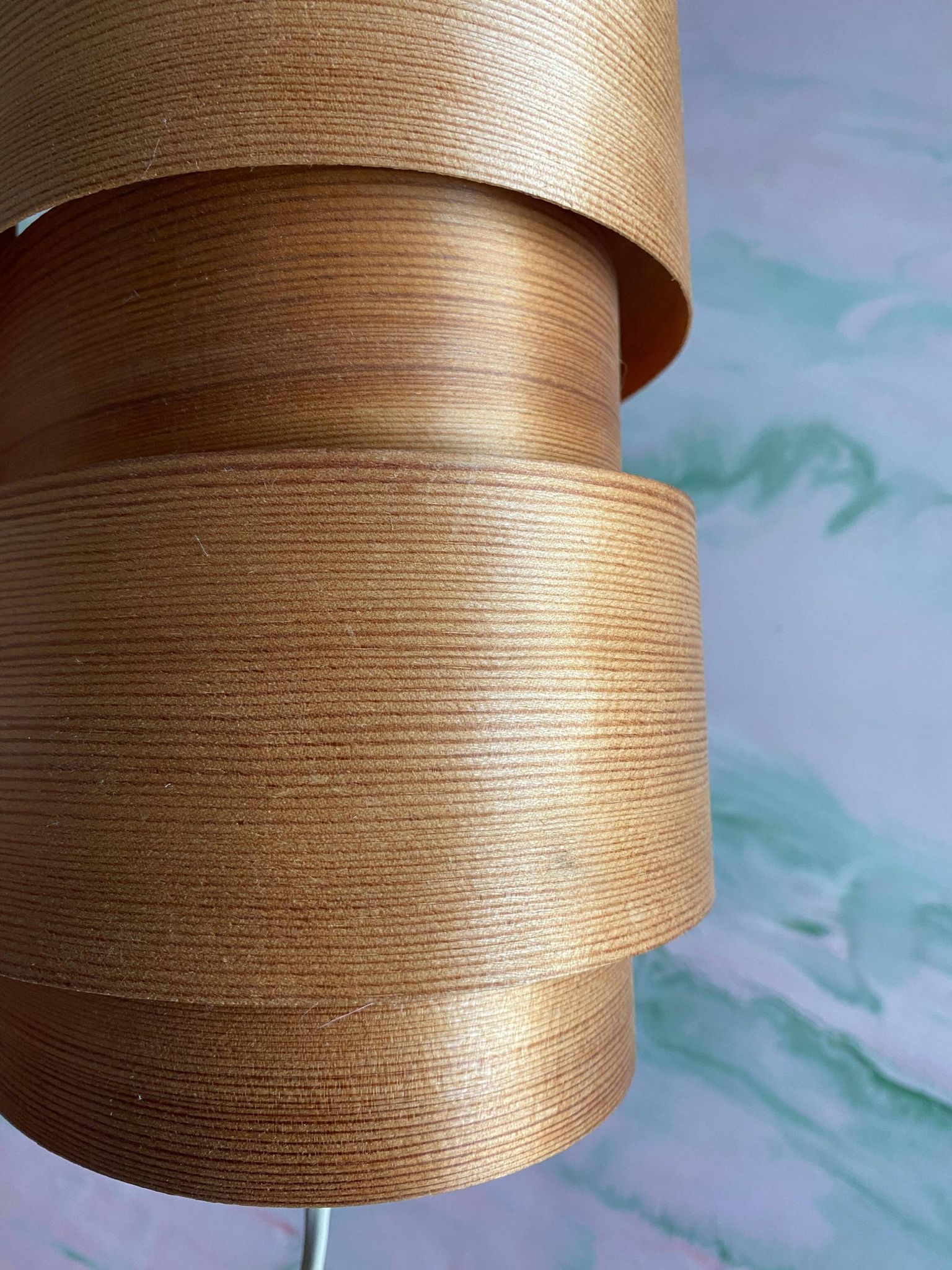 Mid-Century Modern Pine Veneer Wall Lamp by Translandia, Denmark 1960s
