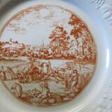 6 vintage white Augusty porcelain dinner plates in very good condition