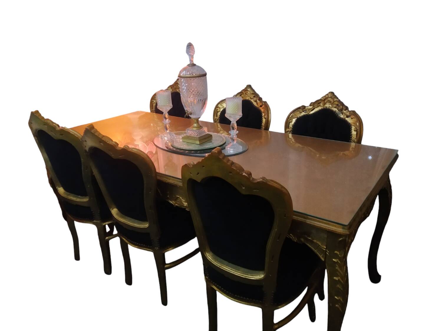 Table + 6 baroque chairs