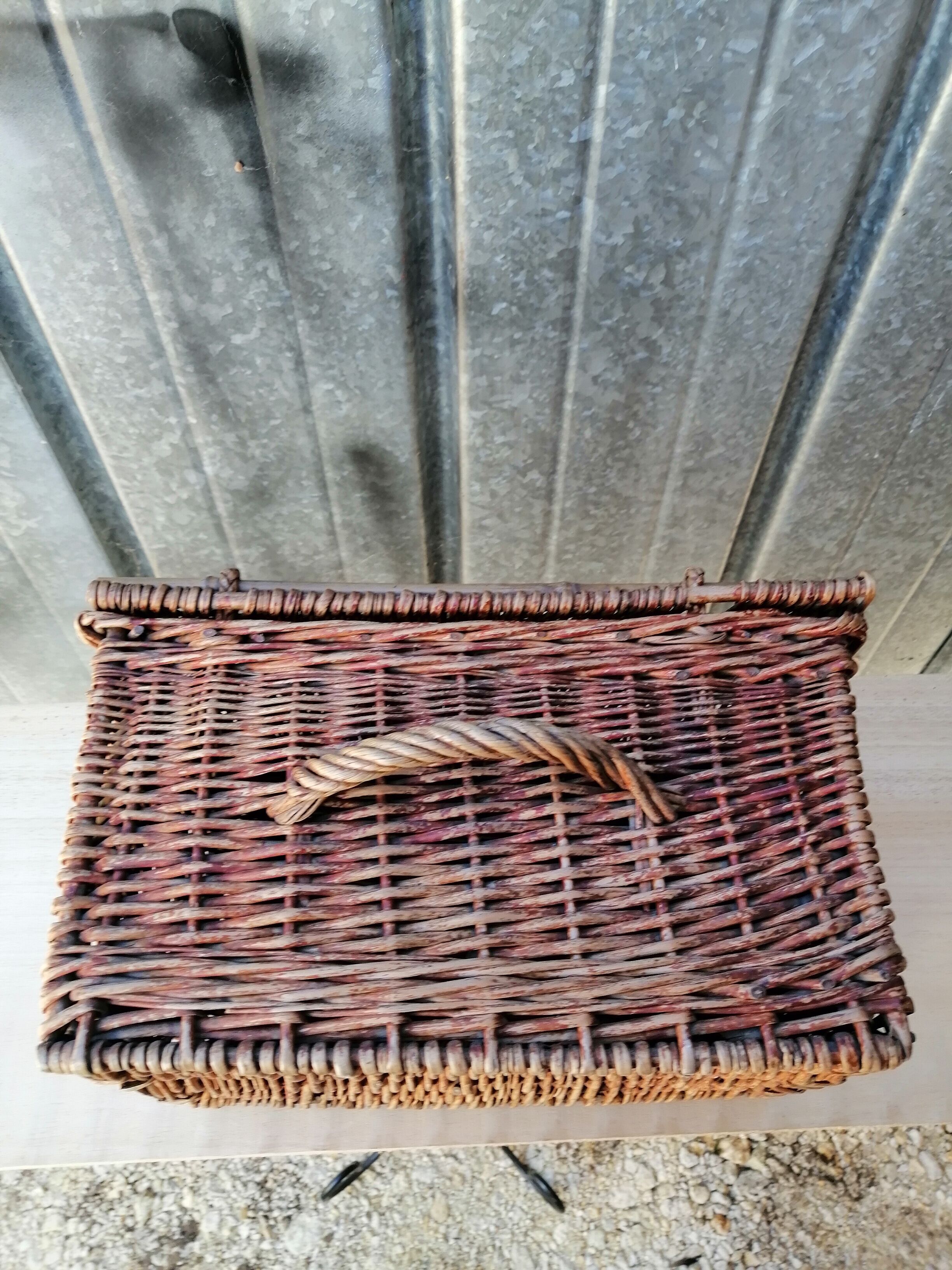 Vintage wicker travel basket