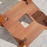 Small vintage wood and glass coffee table