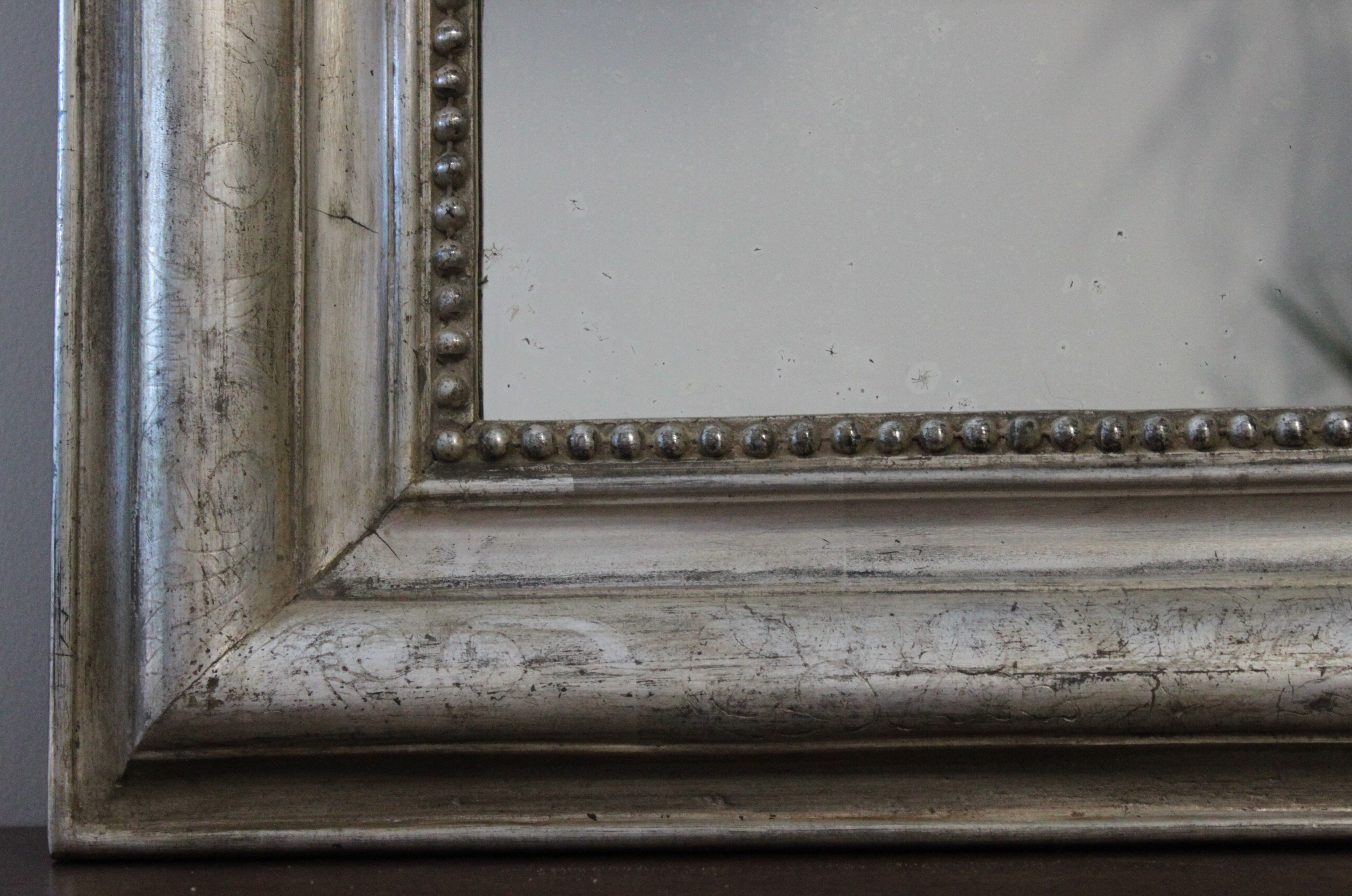 Louis Philippe silver mirror - 110 X 80 cm