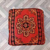 Handmade Berber pouf in wool 60 X 60 X 20 CM