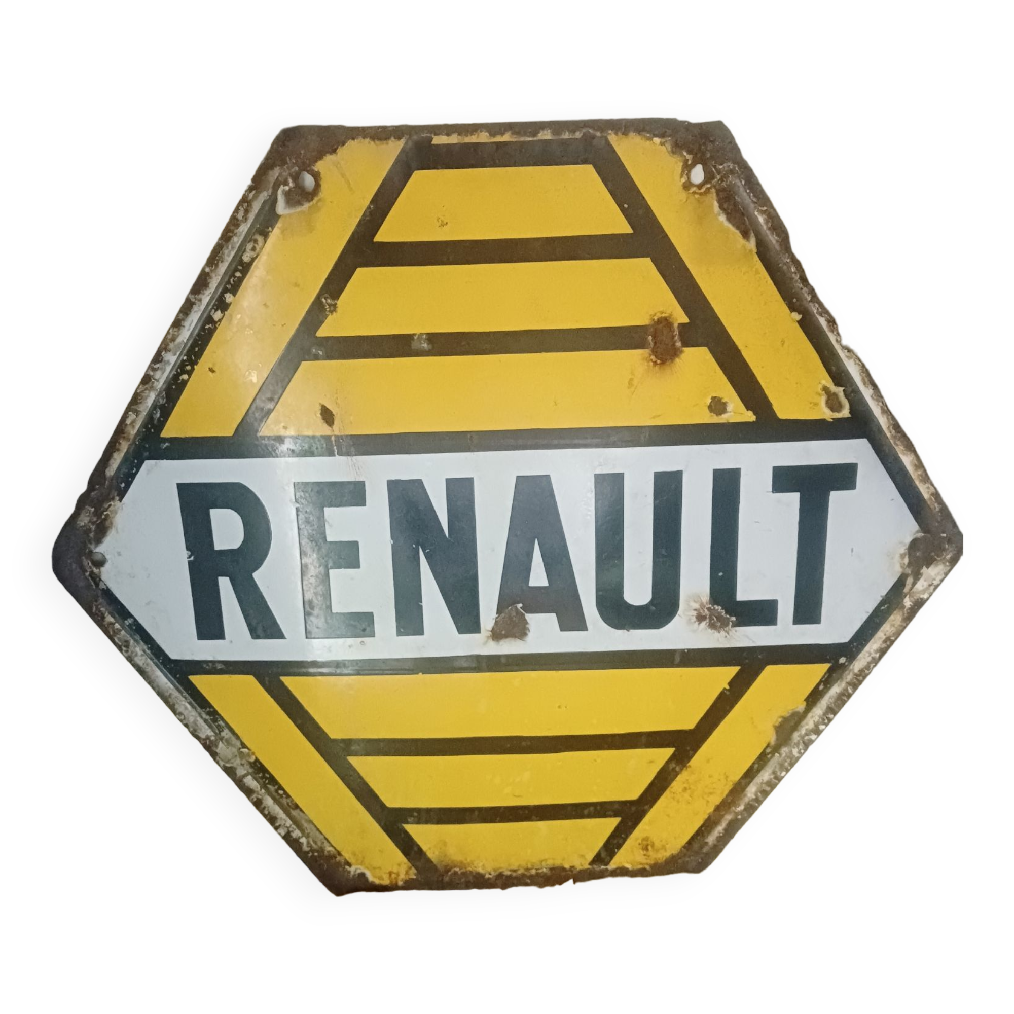 Old garage enamelled plate "renault"