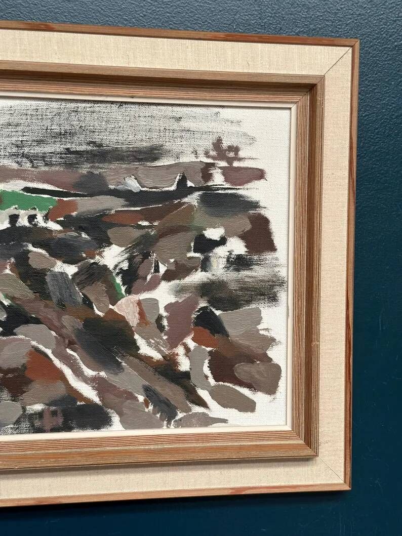 Original Swedish Oil on Canvas – "Abstract" by B. Person – Signed – Vintage and Framed – 53 x 44 cm (20.8" x 17.3")