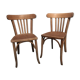 Lot of 2 vintage wooden bistro chairs