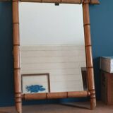 Mirror Bamboo type patinated wood frame dp 1023413