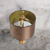 Lampe de table en laiton et opaline en forme de feuille d'ananas, années 1960