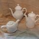 Set of 3 antique teapots/coffee pots