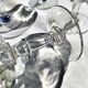 Champagne glasses 1 set of 4 crystal with flat ribs on curve