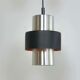 Lampe tubulaire argent métallique et noire