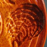 Vintage French oyster plate in Majolica from Sarreguemines