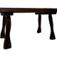 Vintage brutalist side table minimalistic design in dark wood