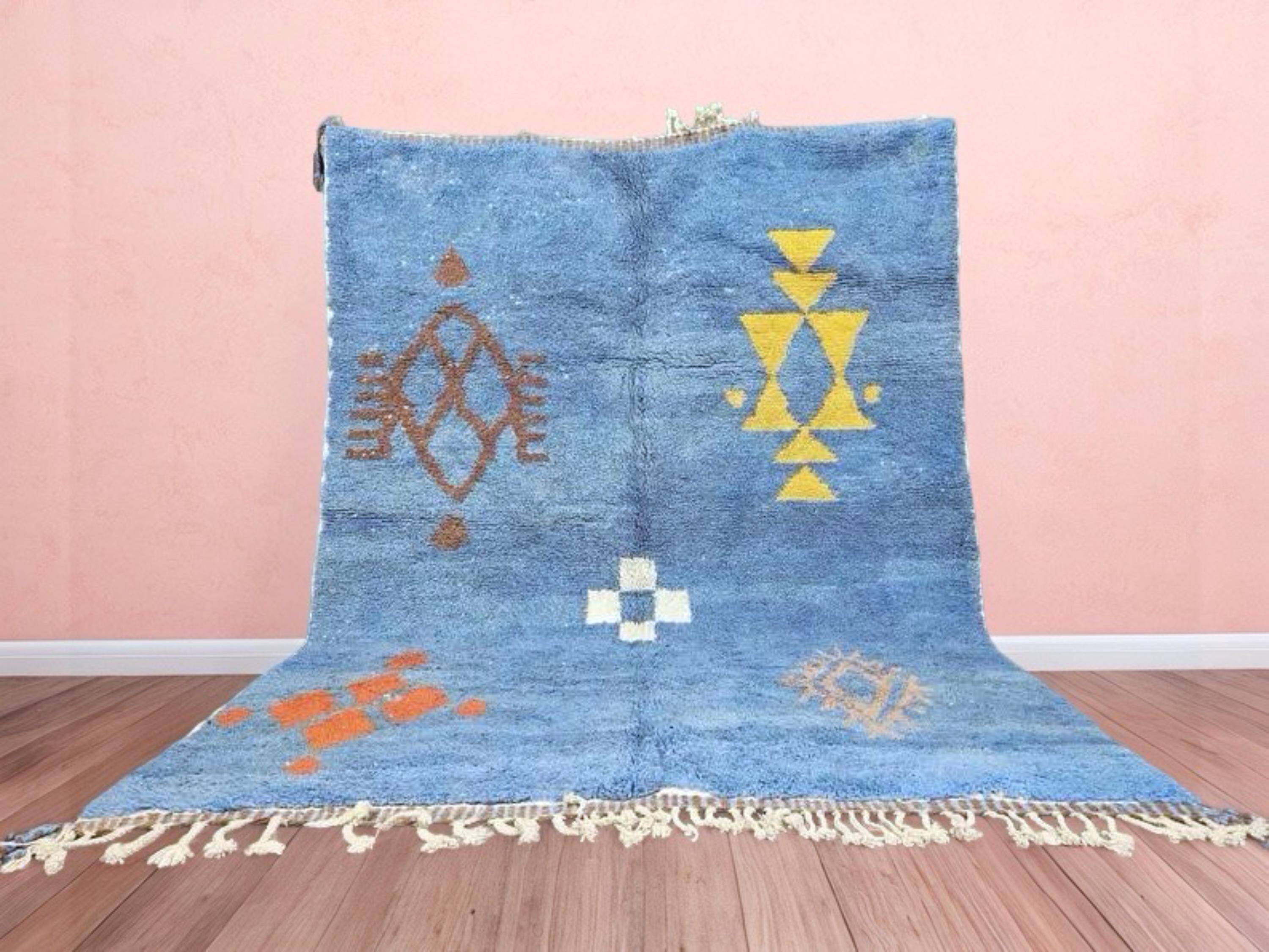 Natural handmade Moroccan rug 3 x 2 m