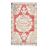 4x7 Red & Cream Antique Vintage Rug, 129x216Cm SK 22247