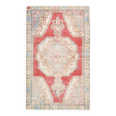 Tapis vintage rouge et crème