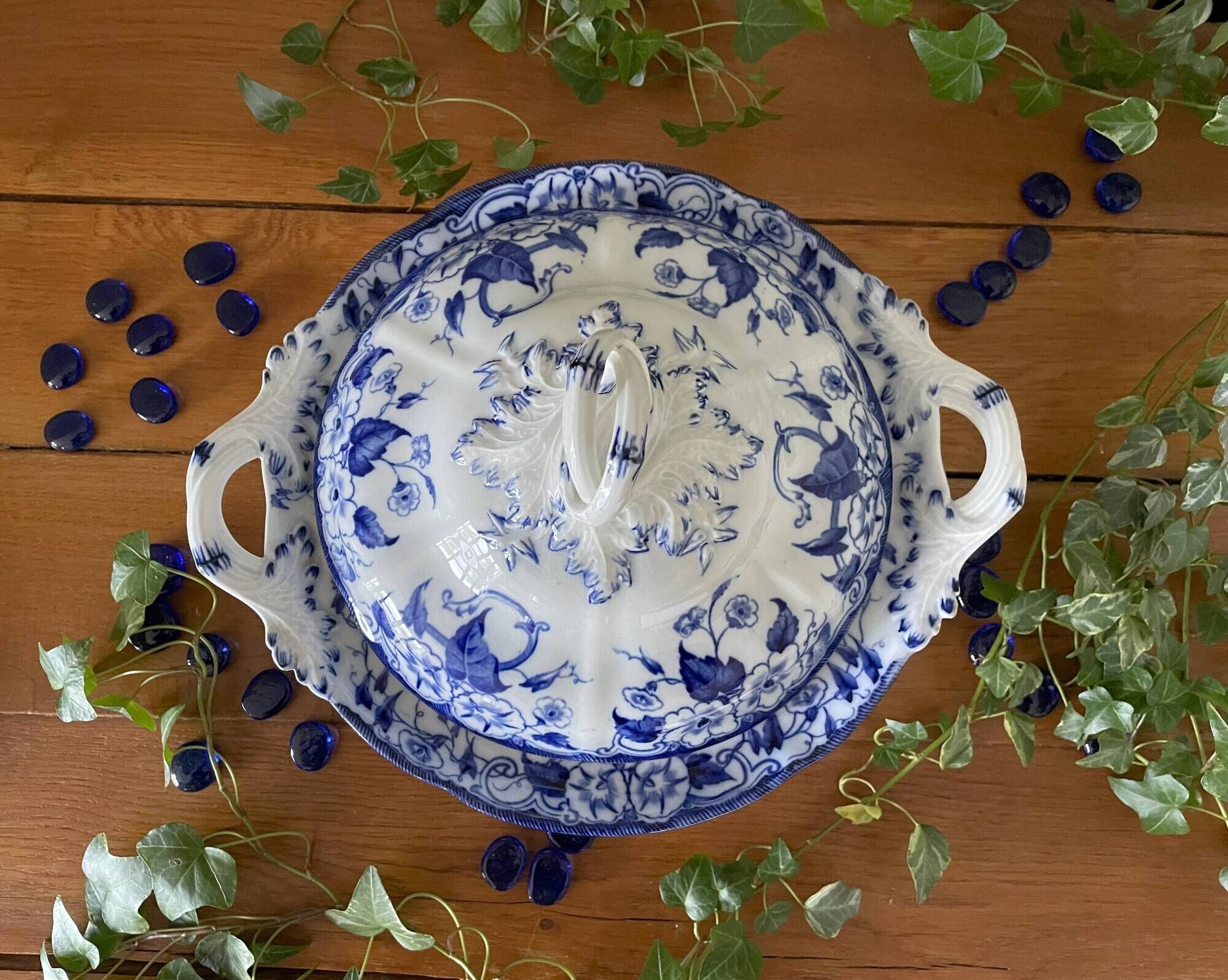 Very old vegetable dish in Creil & Montereau earthenware.