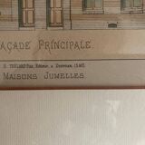 Pair of engravings of early 20th century architectural projects