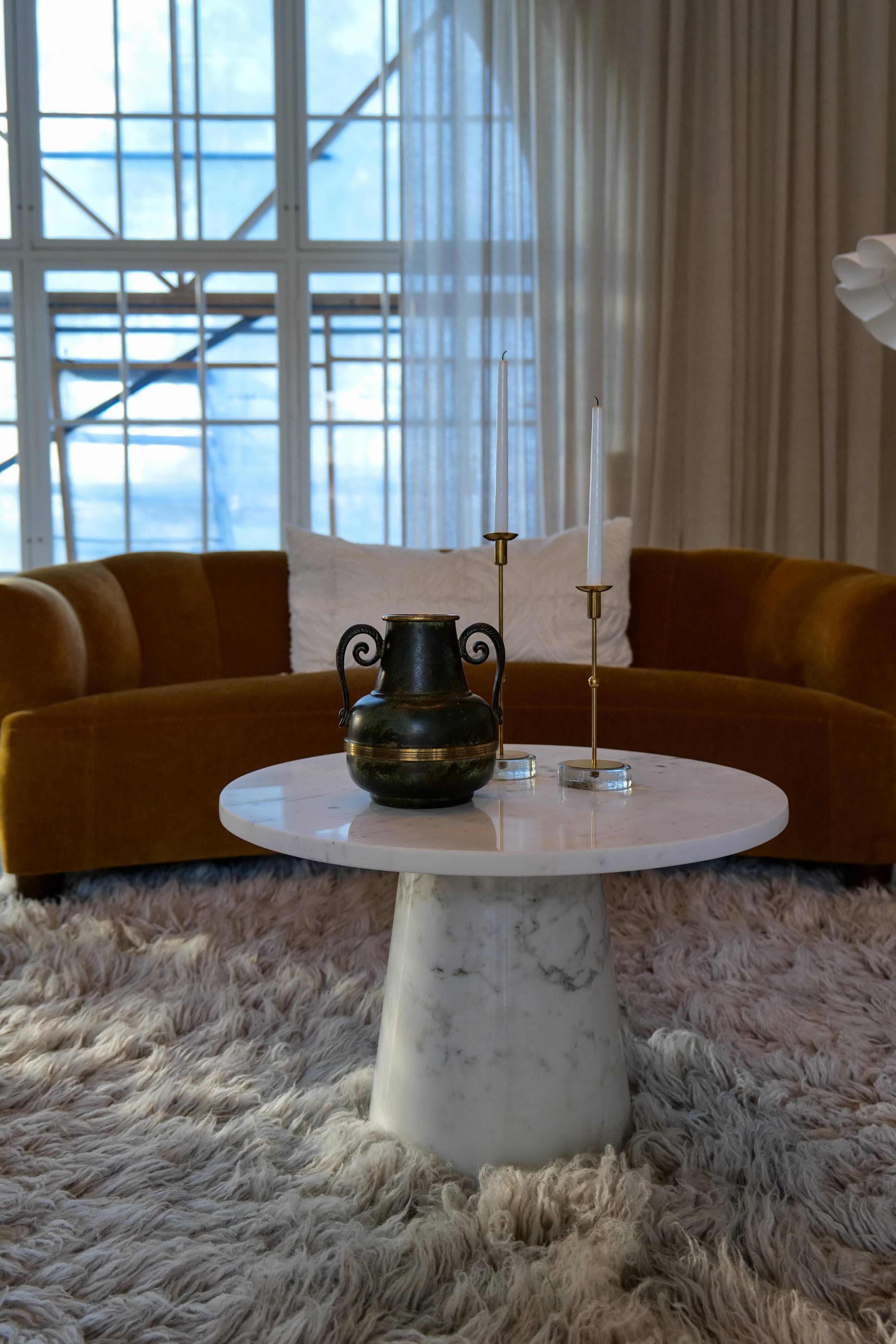 Art Deco vase in bronze and brass by SVM Handarbete, Sweden 1940s