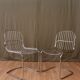 Série de 4 chaises en acier tubulaire