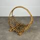 Vintage rattan log basket, 1960s