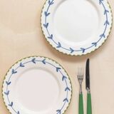 Set of 4 hand-painted ceramic dinner plates