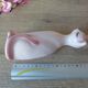 Romantic long-necked cat figurine in pink ceramic, Cat Statuette 1970
