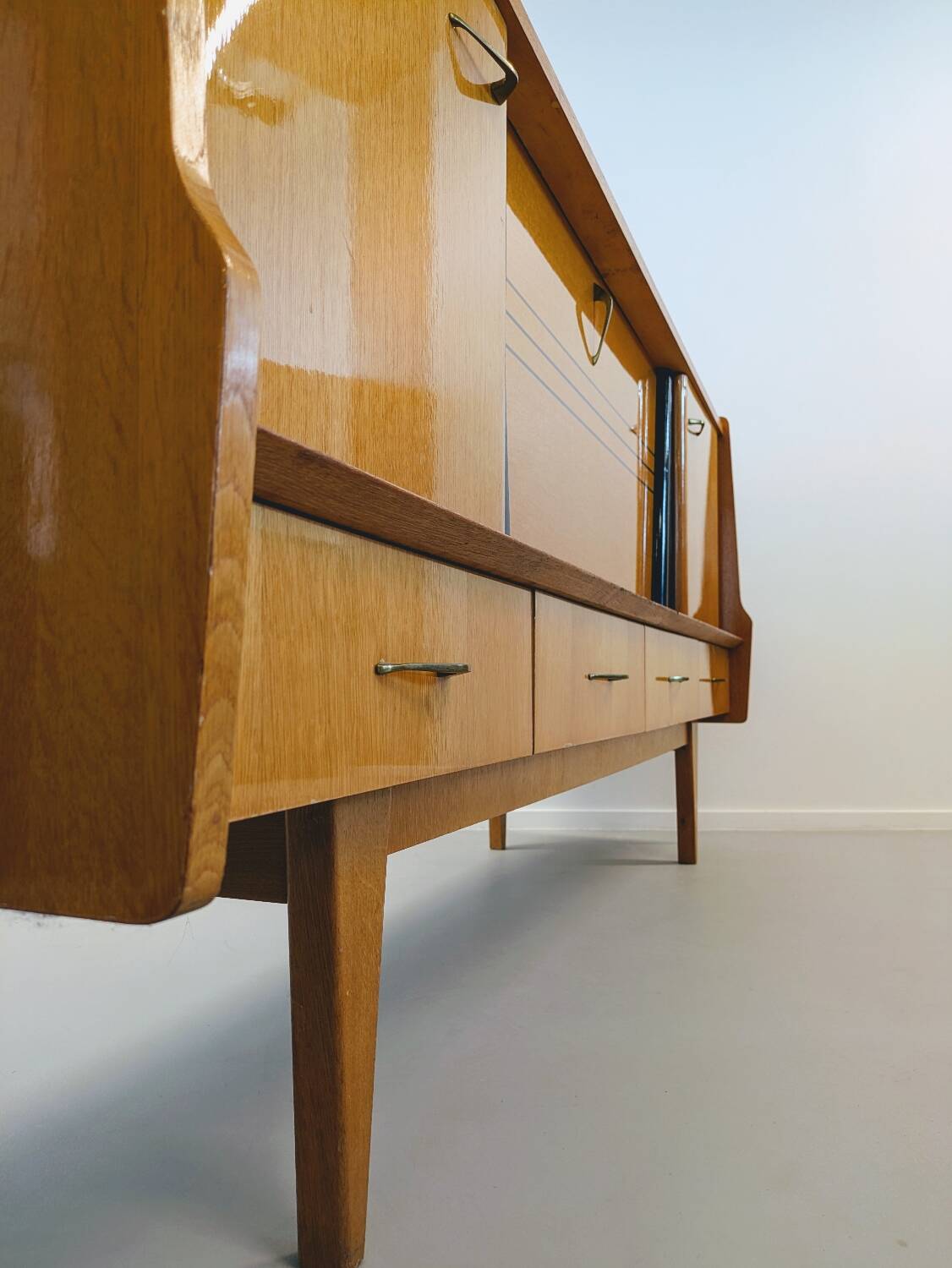 Vintage Scandinavian-style wooden sideboard