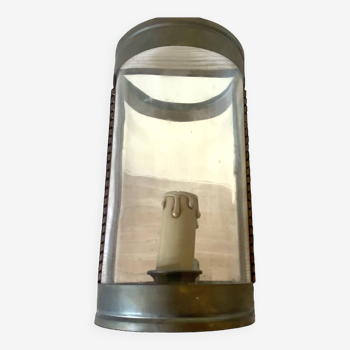 Brass and mirror lantern wall light