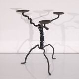 Vintage hammered iron candlestick 1970