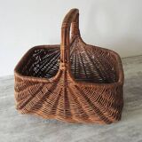 Old Rectangular Dark Wicker Basket
