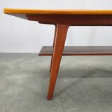 Danish Mid Century Teak Coffee Table with Shelf, 1960s
