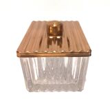 Art Deco Cake Box / Jewelry Box / Candy Box in Glass and Metal