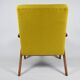Fauteuil vintage original restauré des années 60, jaune, teck