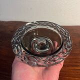 Pair of bubbled and ribbed glass candlesticks from the 70s