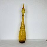 Carafe Empoli Italian bottle yellow glass, vintage